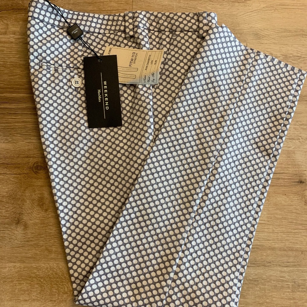 NWT - MaxMara grey and white pants